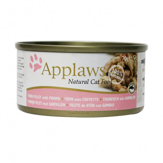 BoĂźte Applaws pour chat â recette naturelle au thon et crevettes, 156 g
