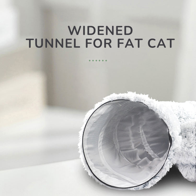 Lit donut convertible en tunnel pour chat, peluche chaude