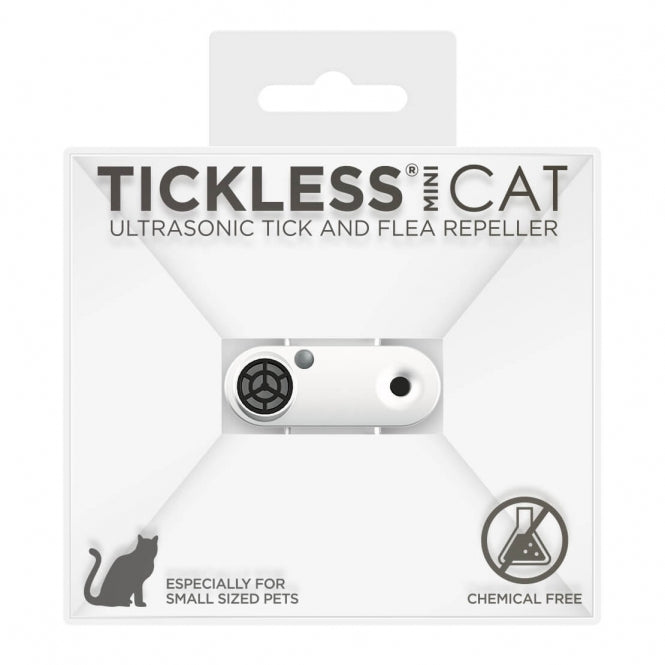 Dispositif anti-tiques et puces TickLess MINI blanc pour chats