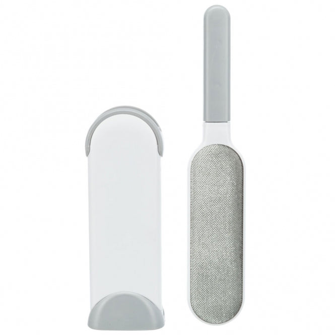 Brosse Trixie anti-poils blanche et grise avec station de nettoyage