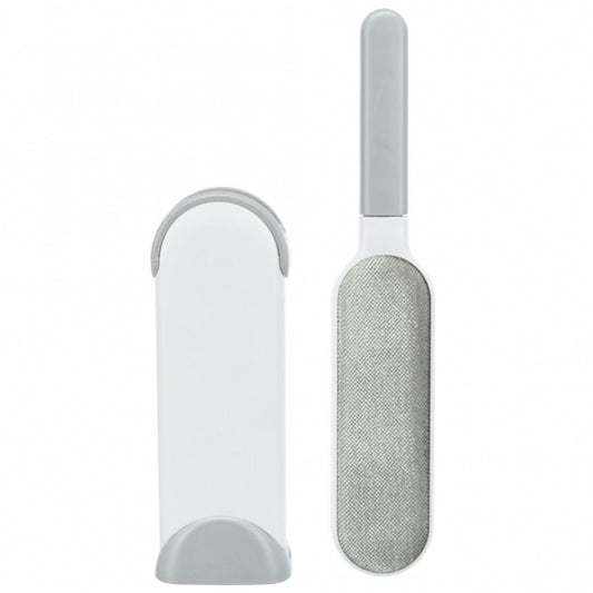 Brosse Trixie anti-poils blanche et grise avec station de nettoyage