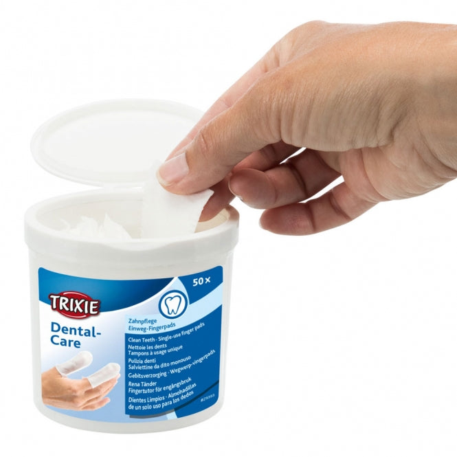 Boîte de 50 lingettes dentaires Trixie pour chats, soin bucco-dentaire pratique et hygiénique