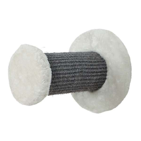 Marche d’escalade murale Trixie en sisal et peluche blanc/gris Ø 18 × 22 cm