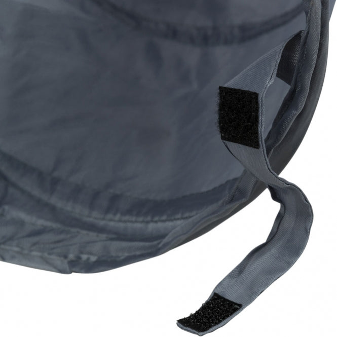 Tunnel de jeu Trixie en nylon gris pour chats avec 4 entrées, stable et pliable pour le rangement