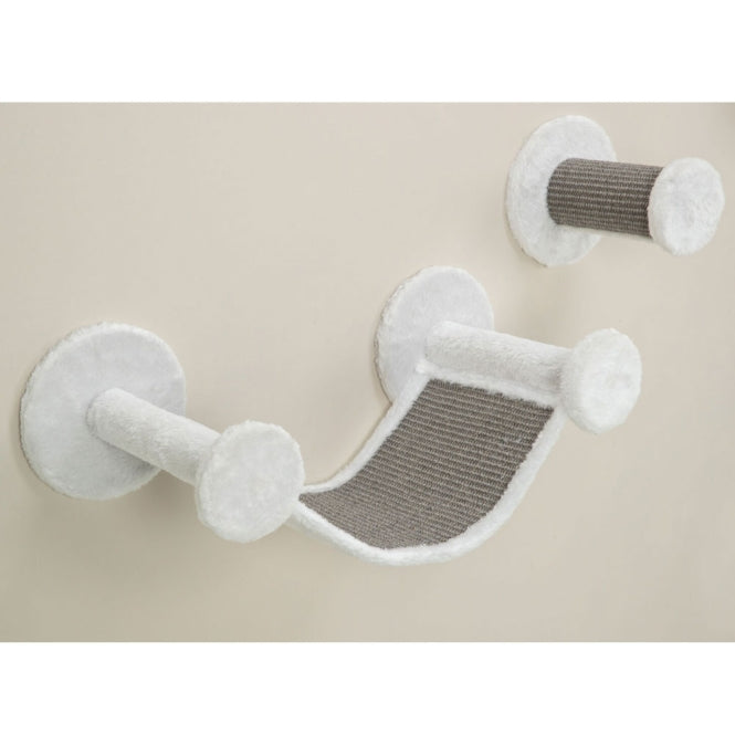 Hamac mural pour chat en sisal et peluche, inclus dans le set Trixie Wand-Set 4