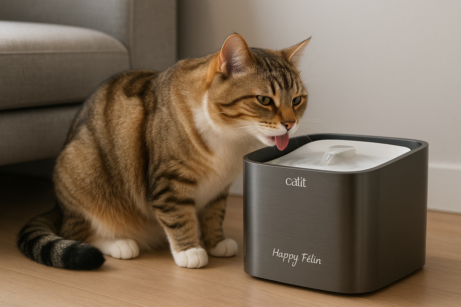 Chat avec un accessoire design issu de la collection Tendance Happy Félin.