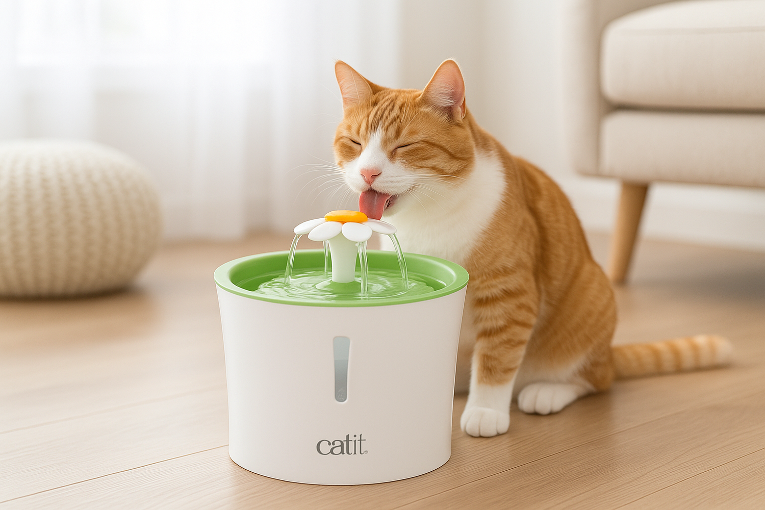 Chat profitant d’un produit recommandé par Happy Félin.