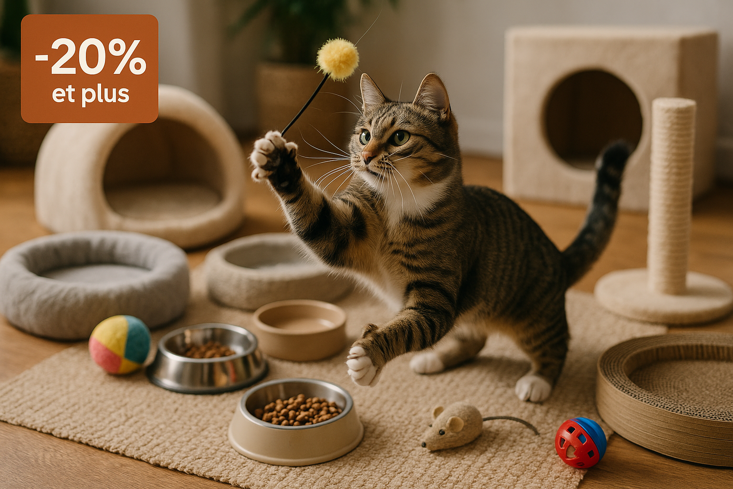 Sélection de produits pour chats en promotion avec minimum -20% d’économie