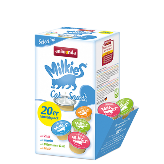 Boîte Animonda Milkie Selektion 20x15g avec 4 variétés de snacks lactés pour chats