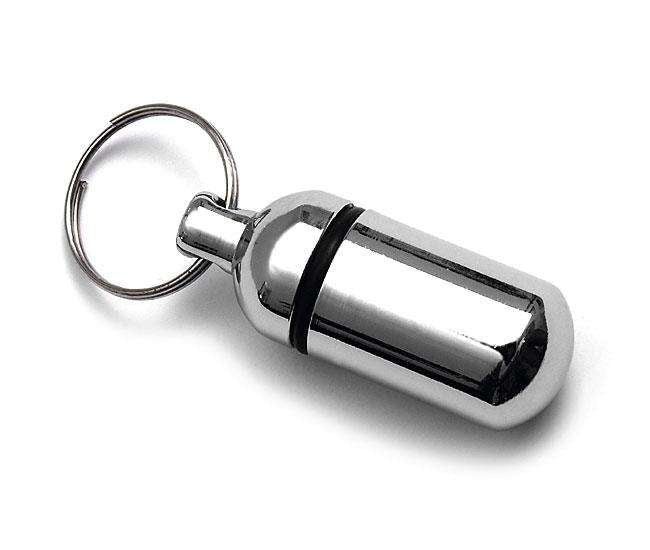 Tube porte-adresse Karlie en métal chromé, étanche, 36 mm, avec anneau de fixation pour collier