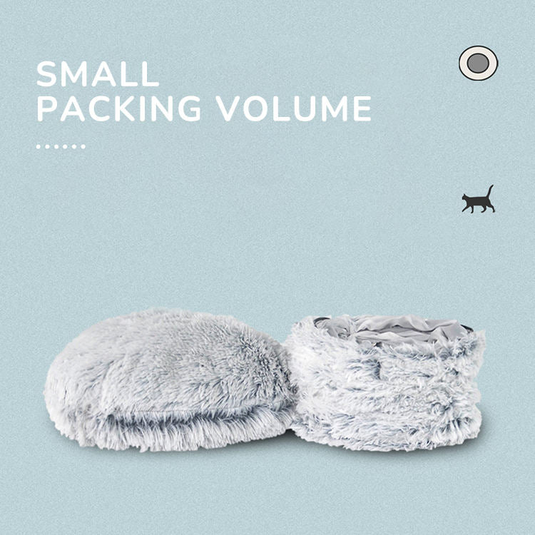 Lit donut moelleux pour chat, version fermée