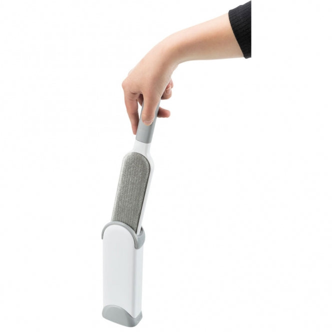 Brosse Trixie anti-poils blanche et grise avec station de nettoyage