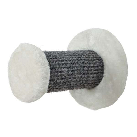 Marche d’escalade murale Trixie en sisal et peluche blanc/gris Ø 18 × 22 cm