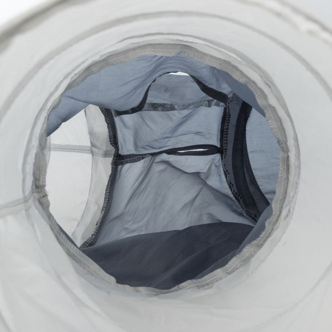 Tunnel de jeu Trixie en nylon gris pour chats avec 4 entrées, stable et pliable