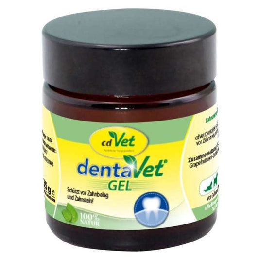 Pot de gel cdVet dentaVet 35 g pour chats, soin naturel contre la plaque et le tartre