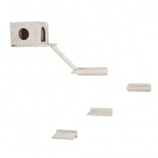 Ensemble complet de mur d’escalade Montblanc 6 pièces pour chats sur fond blanc