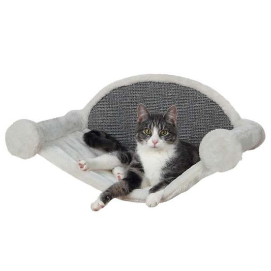 Hamac mural Trixie en peluche et sisal pour chat